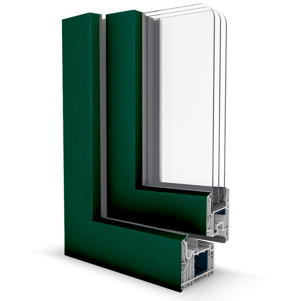 Schüco Living 82 MD Moosgruen